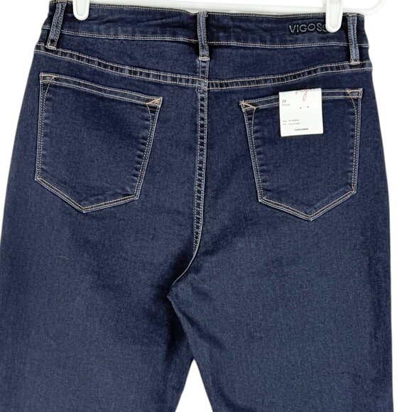 Vigoss Women's Stevie Straight Stretch Raw Hem Blue Crop Denim Jeans Size 29 NWT - Picture 4 of 11